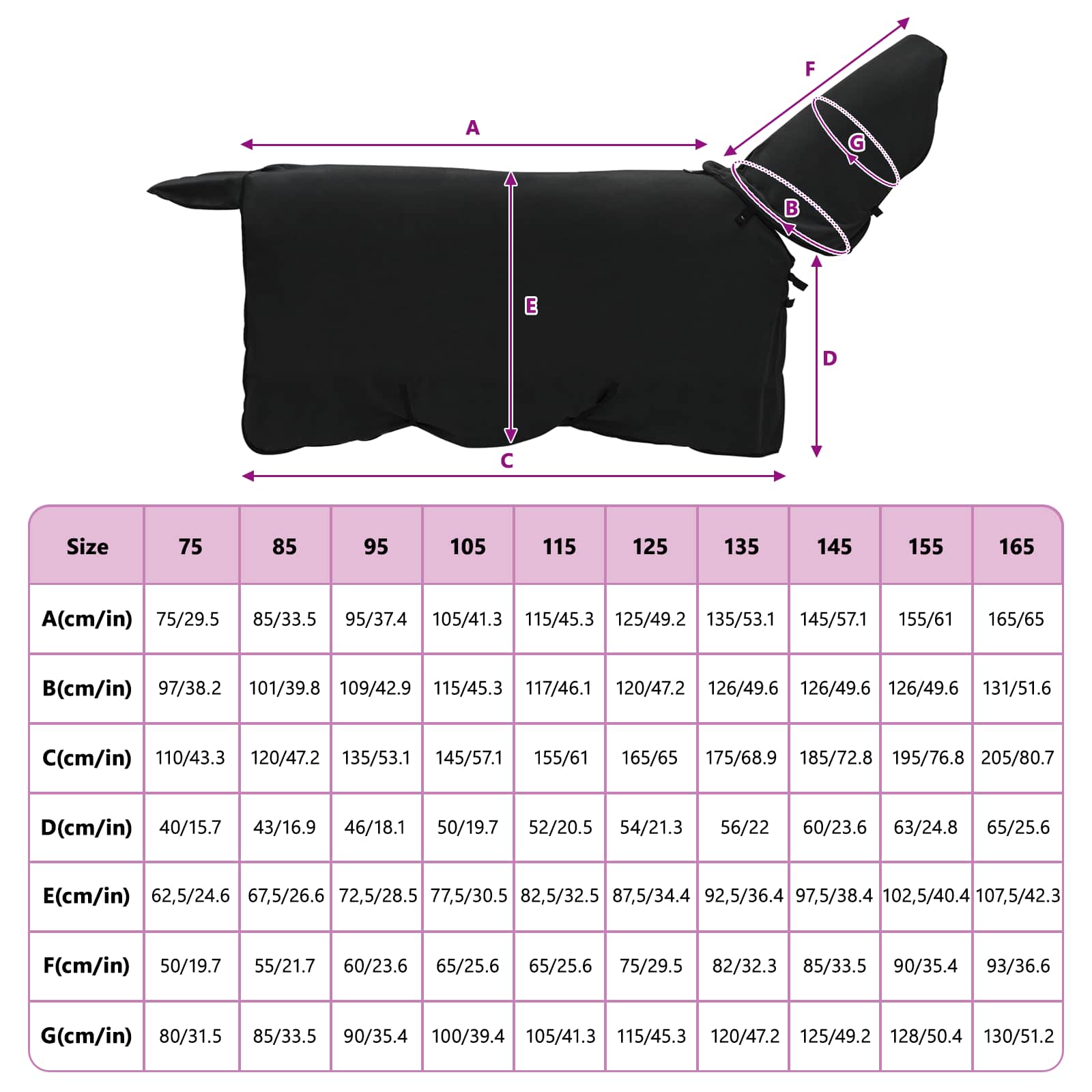 Pătură pentru cai Negru Poliester GartenMobel Dekor