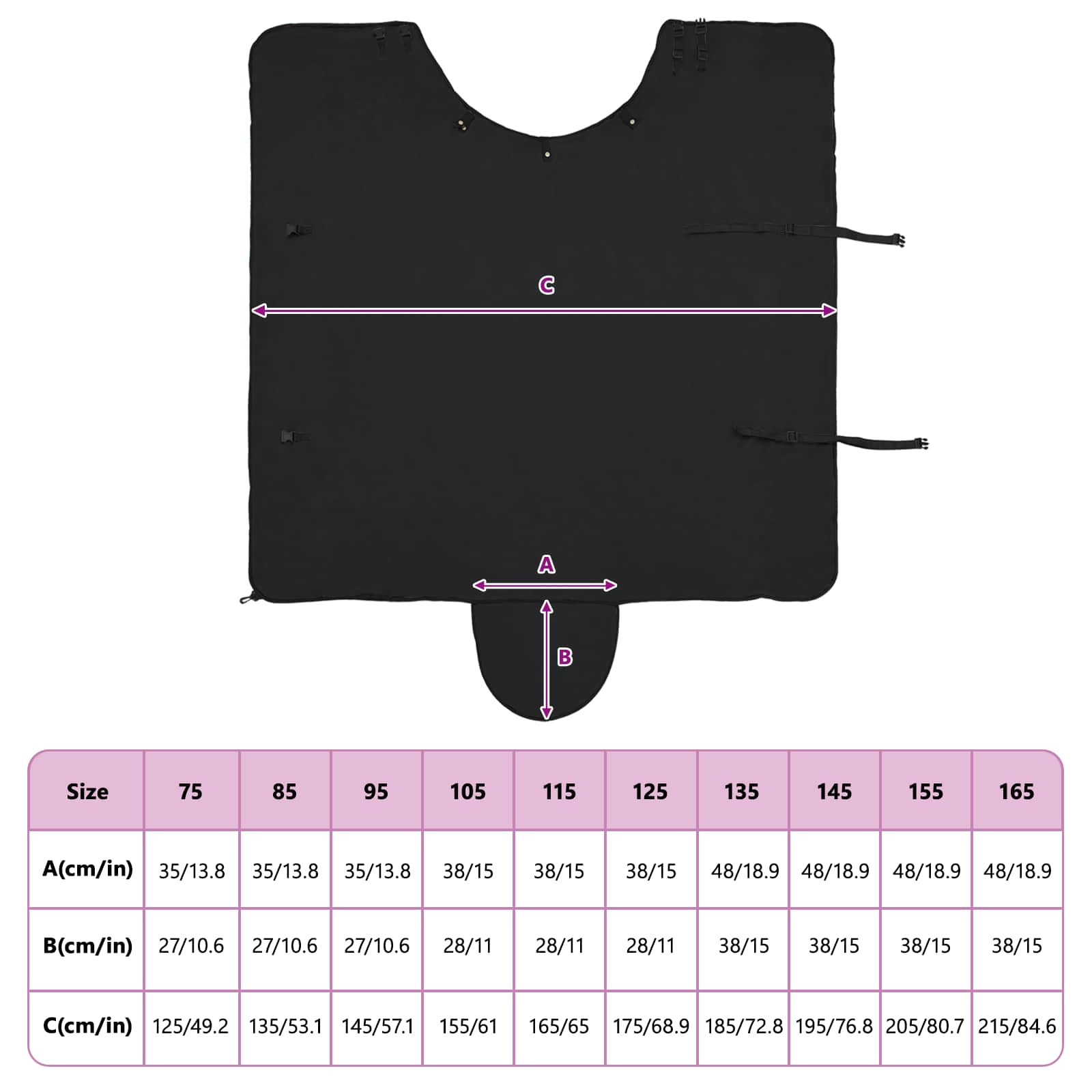 Pătură pentru cai Negru Poliester GartenMobel Dekor