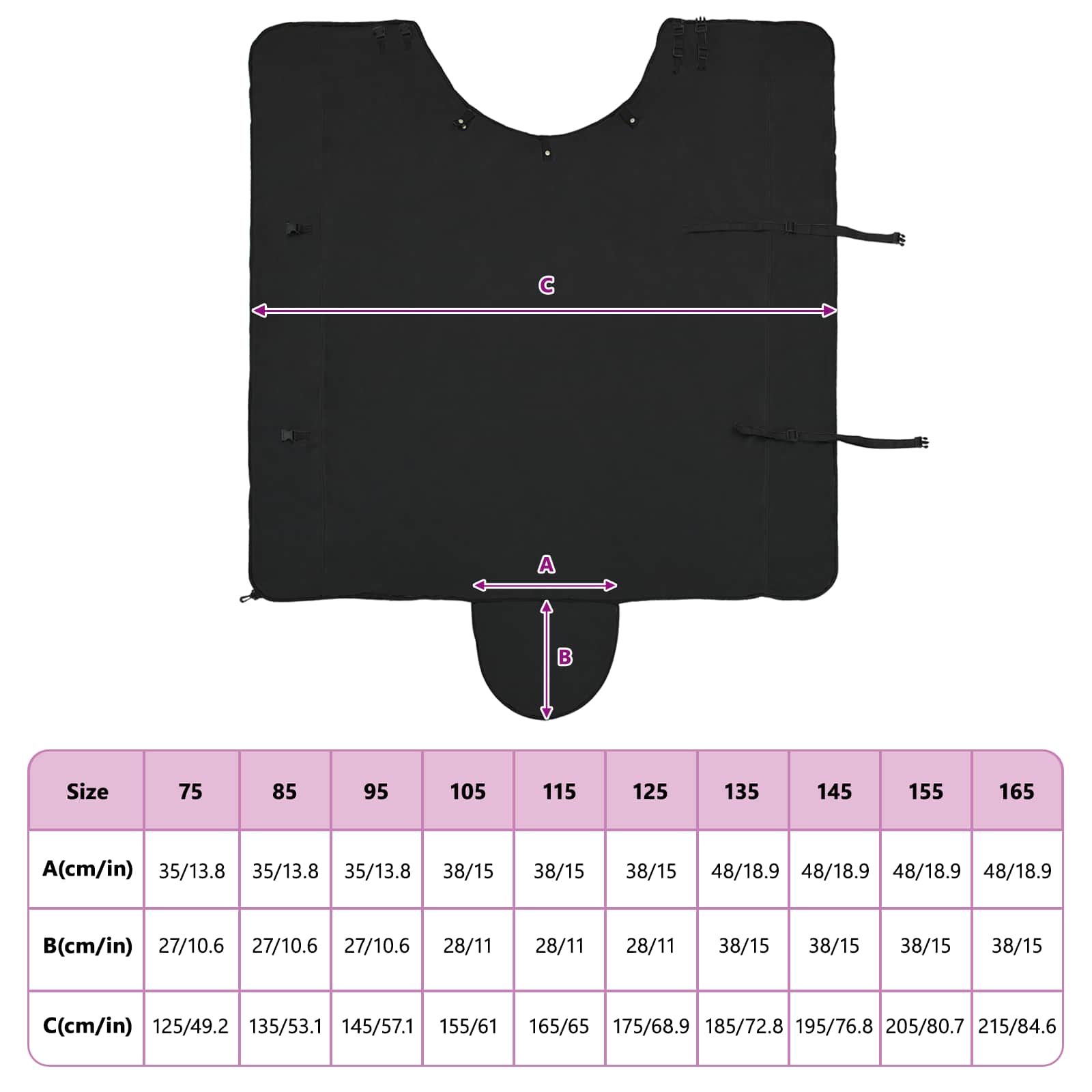 Pătură pentru cai Negru Poliester GartenMobel Dekor
