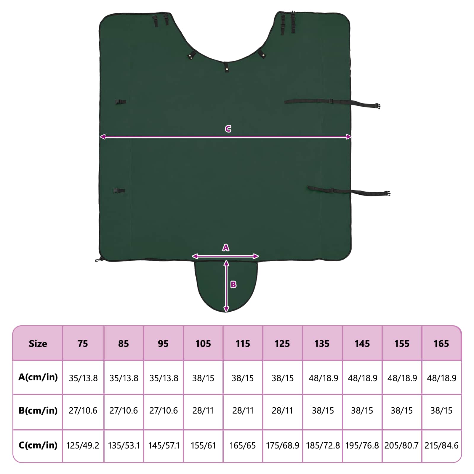 Pătură pentru cai Verde închis complet Poliester GartenMobel Dekor