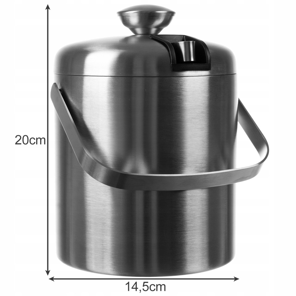 Set Frapiera pentru Gheata 1.3 L cu Capac, Cleste, Sita si Lingurita Barman