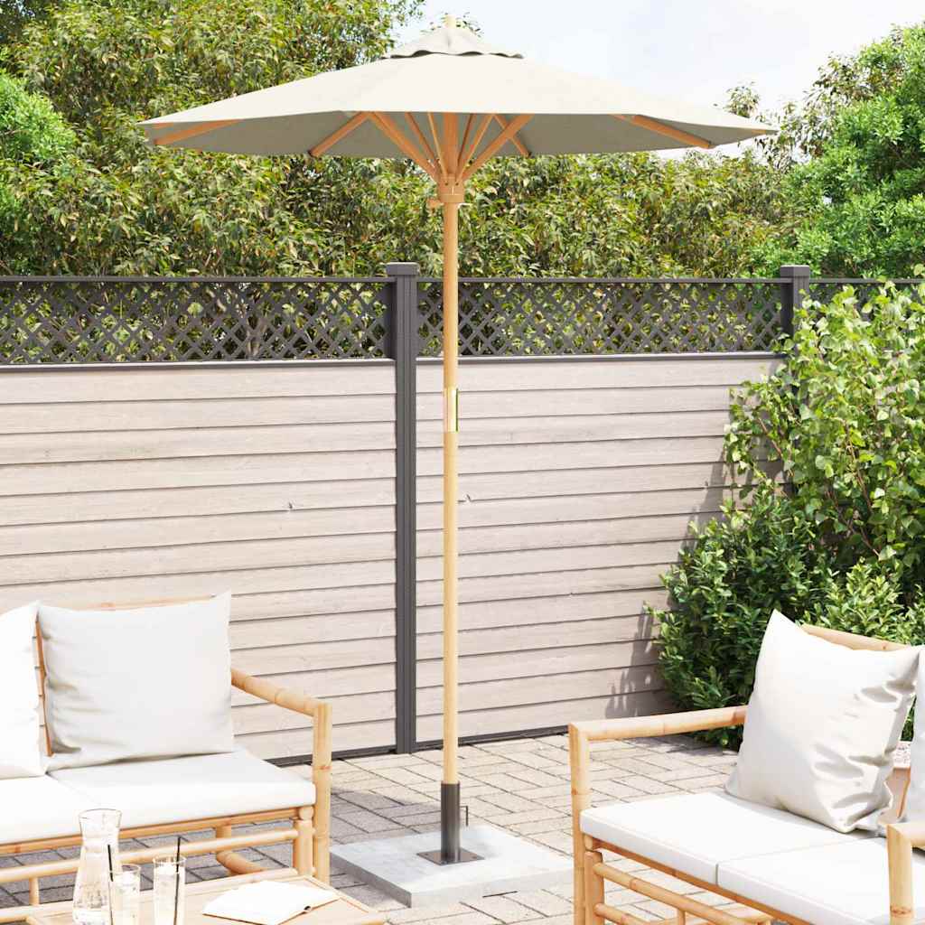 Parasol de Grădină Alb crem Ø 270 x 260 cm Bambus GartenMobel Dekor