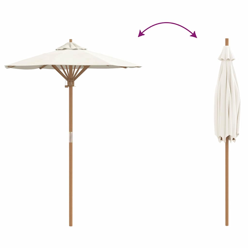 Parasol de Grădină Alb crem Ø 270 x 260 cm Bambus GartenMobel Dekor