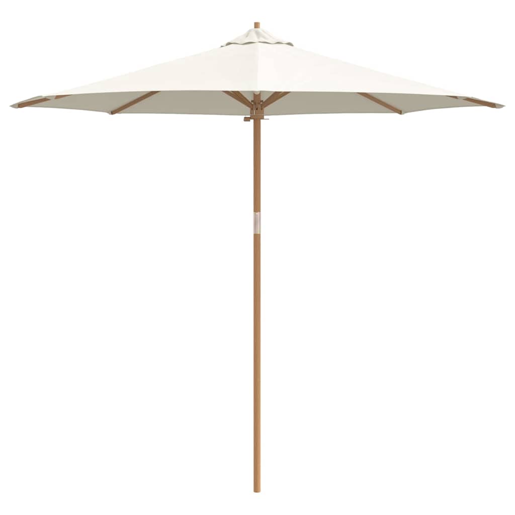 Parasol de Grădină Alb crem Ø 270 x 260 cm Bambus GartenMobel Dekor