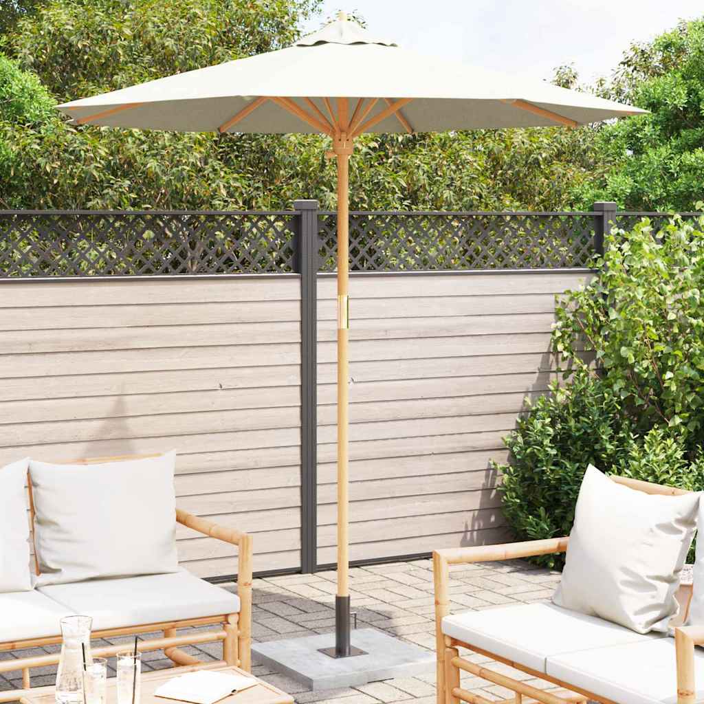 Parasol de Grădină Alb crem Ø 270 x 260 cm Bambus GartenMobel Dekor