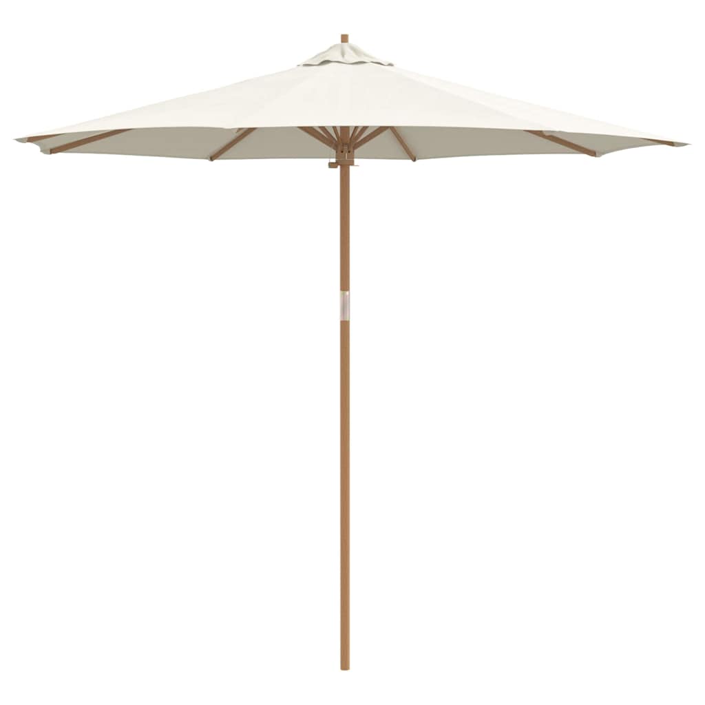 Parasol de Grădină Alb crem Ø 270 x 260 cm Bambus GartenMobel Dekor