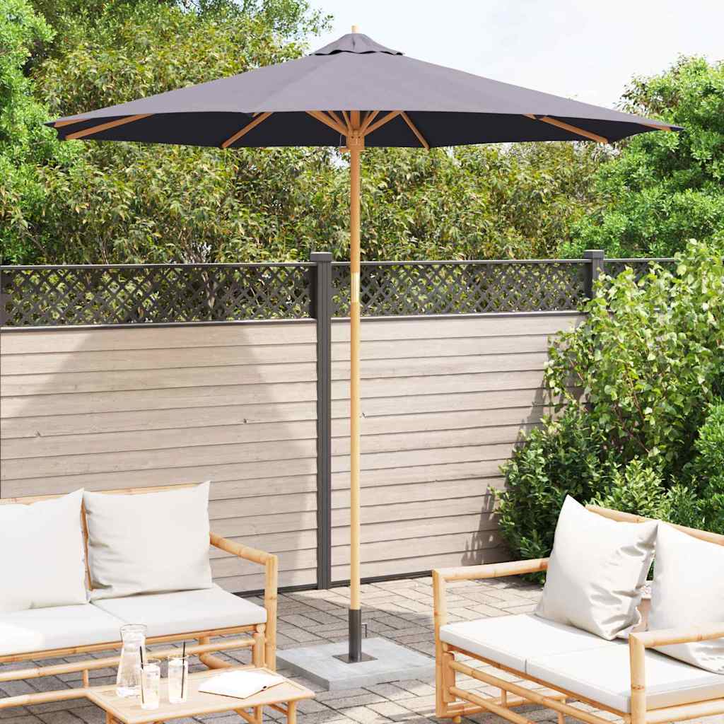 Parasol de Grădină Gri închis Ø 270 x 260 cm Bambus GartenMobel Dekor