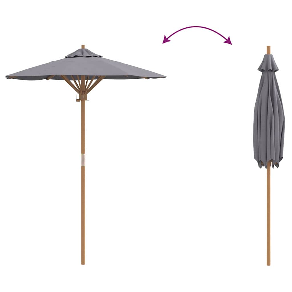 Parasol de Grădină Gri închis Ø 270 x 260 cm Bambus GartenMobel Dekor