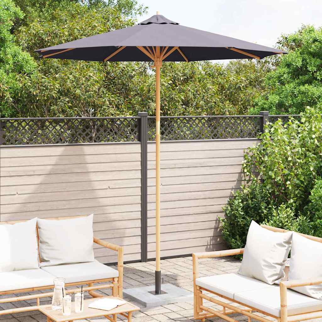 Parasol de Grădină Gri închis Ø 270 x 260 cm Bambus GartenMobel Dekor