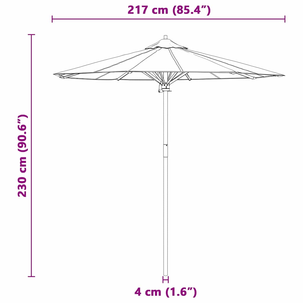 Parasol de Grădină Gri închis Ø 270 x 260 cm Bambus GartenMobel Dekor
