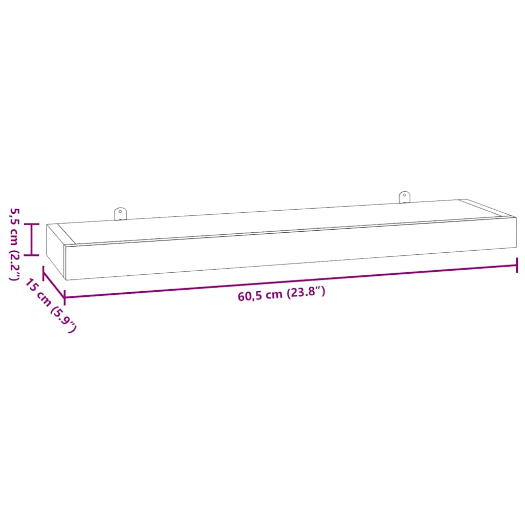 Rafturi de perete, 2 buc., 60x15x4 cm, lemn masiv de tec GartenMobel Dekor