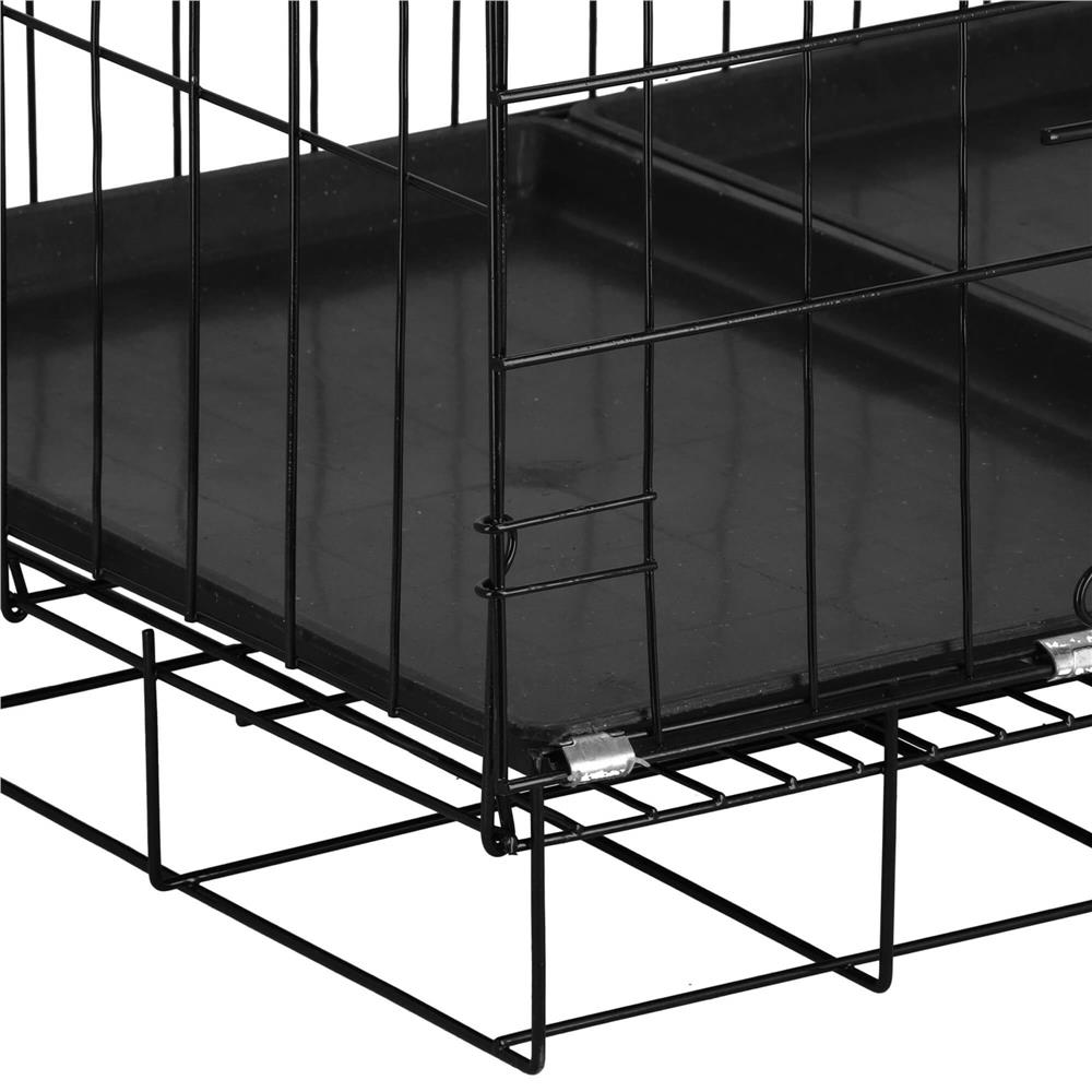 Cusca pentru animale, 2 usi, Pliabila din metal, XL, Negru, 100x70x60 cm Household NewTrend