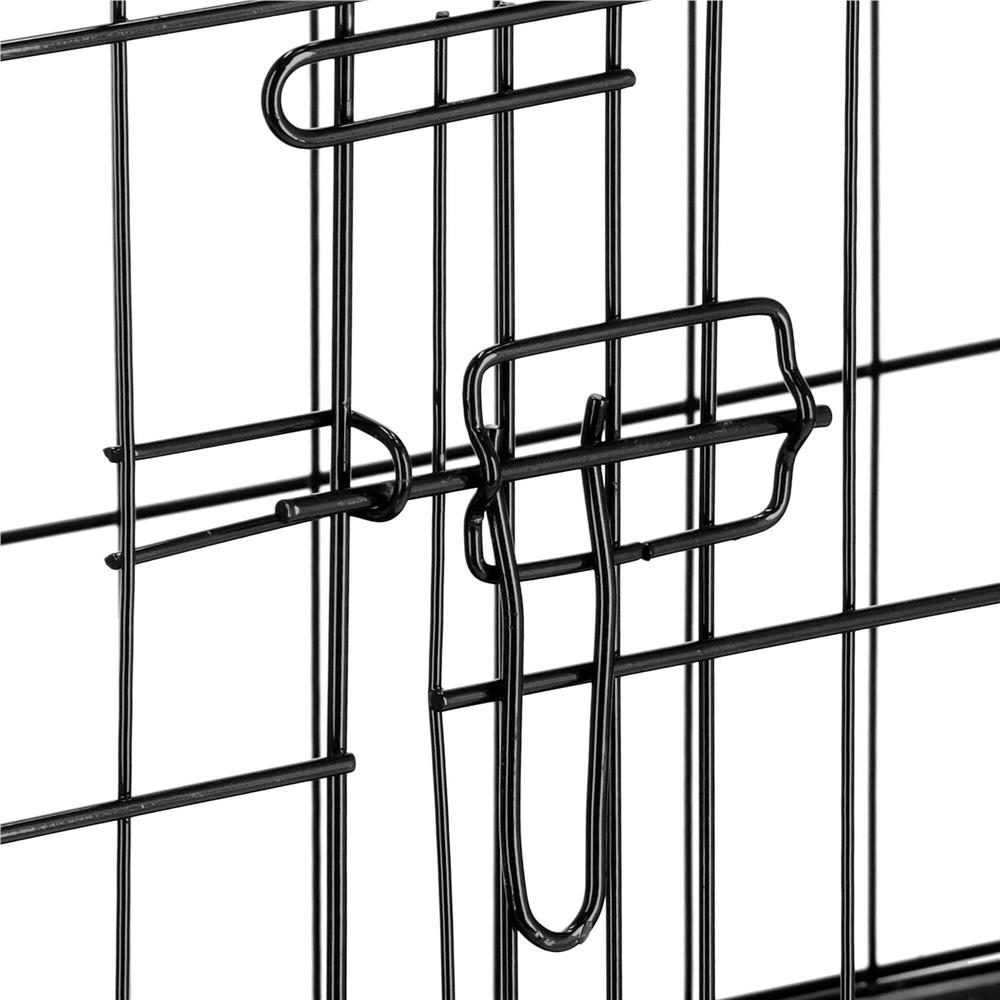 Cusca pentru animale, 2 usi, Pliabila din metal, XL, Negru, 100x70x60 cm Household NewTrend