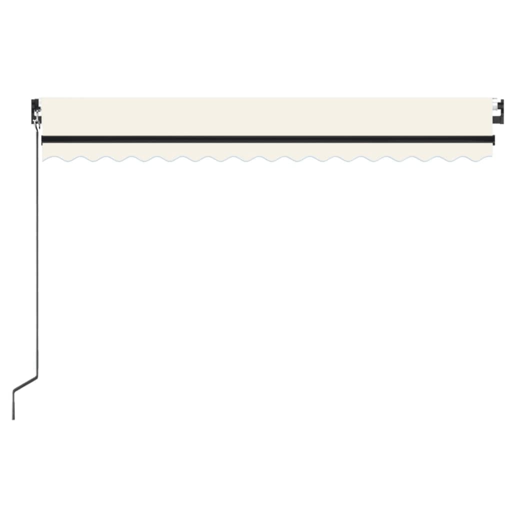 Copertină retractabilă manual cu LED, crem, 450x350 cm GartenMobel Dekor