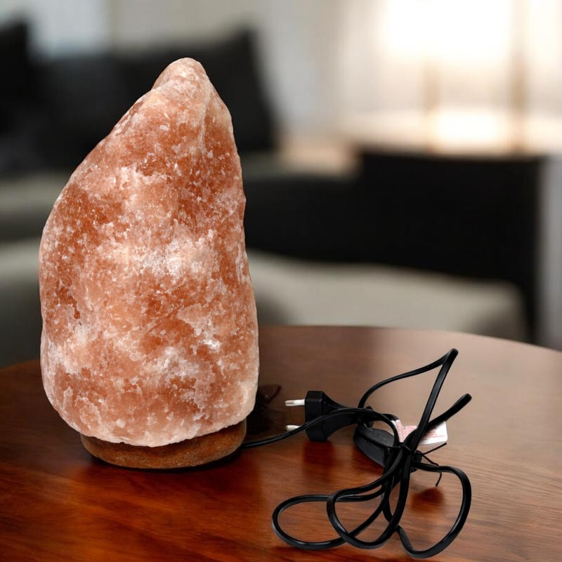 Lampa de sare decorativa, 5-6 kg, baza din lemn MultiMark GlobalProd