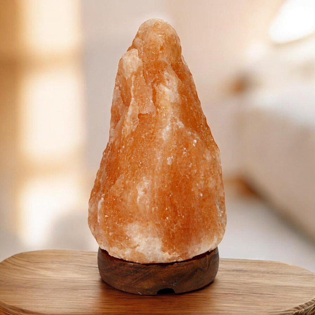 Lampa de sare himalaya, 1-2 kg, suport din lemn MultiMark GlobalProd