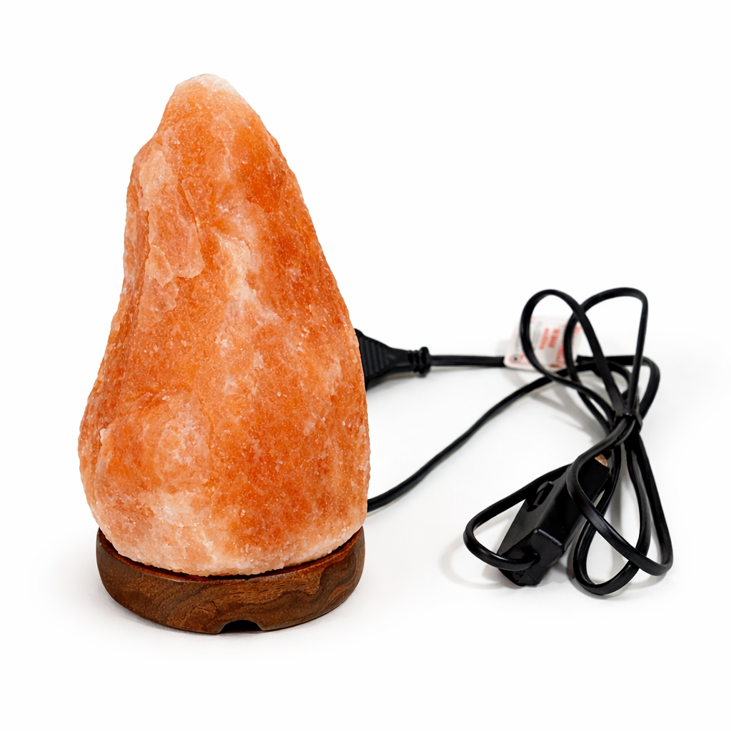 Lampa de sare himalaya, 1-2 kg, suport din lemn MultiMark GlobalProd