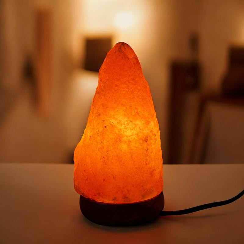Lampa de sare himalaya, 1-2 kg, suport din lemn MultiMark GlobalProd