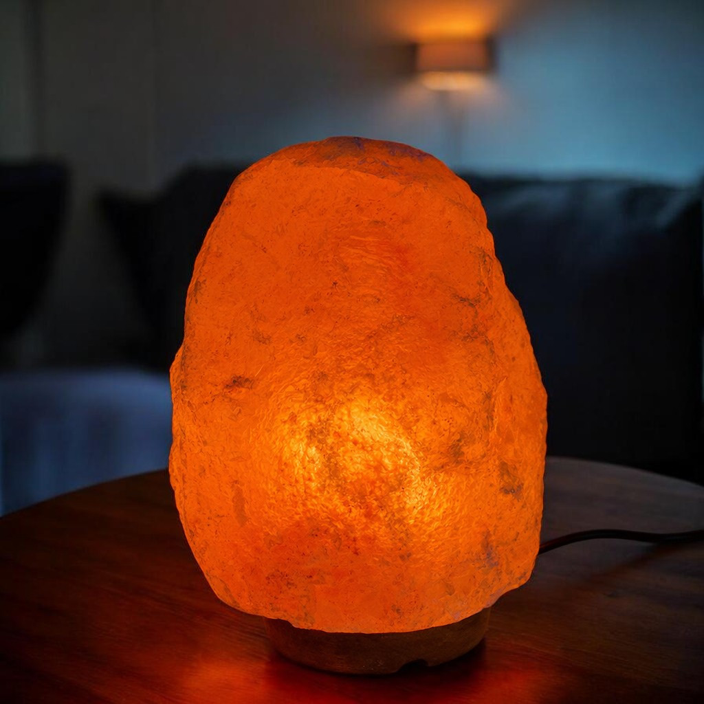 Lampa sare himalaya, 4-5 kg, intrerupator on/off, suport lemn MultiMark GlobalProd