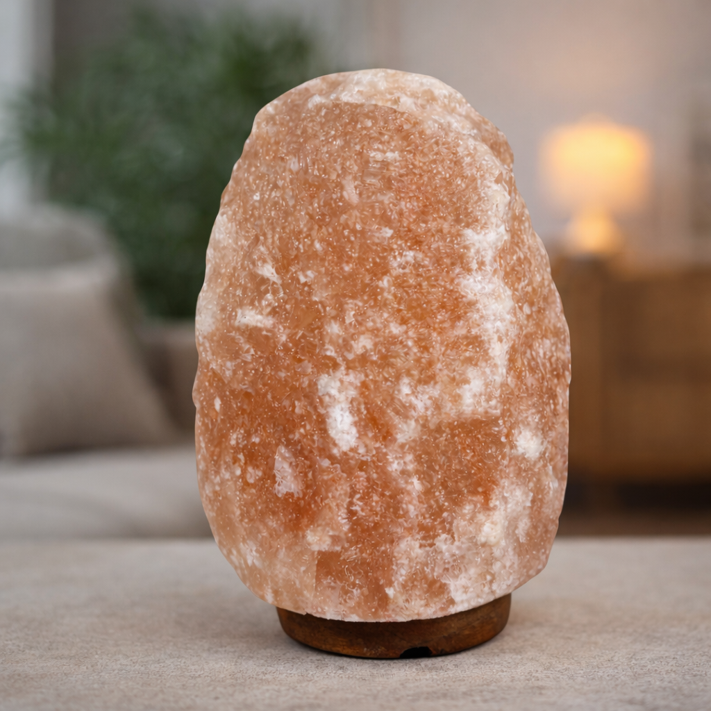 Lampa sare himalaya, 4-5 kg, intrerupator on/off, suport lemn MultiMark GlobalProd