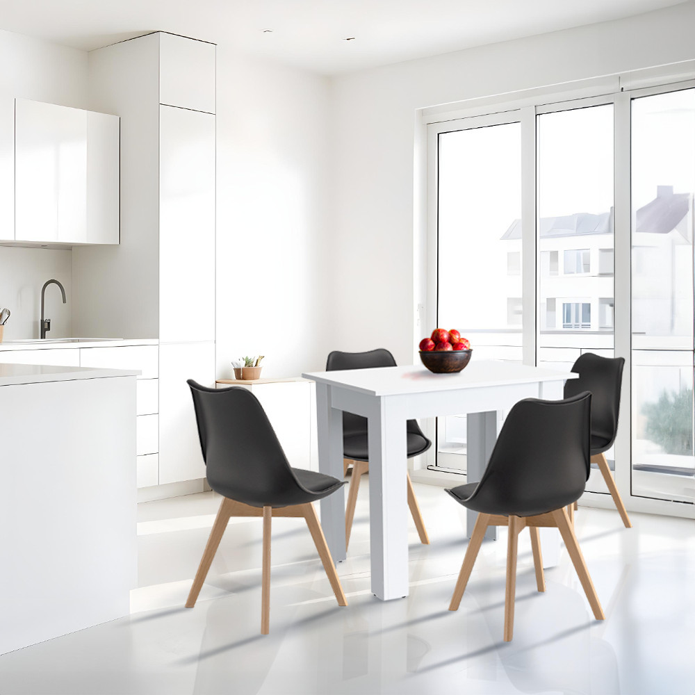 Leziter Set de masă Amina 4 1 alb-negru Mobalis Homvera