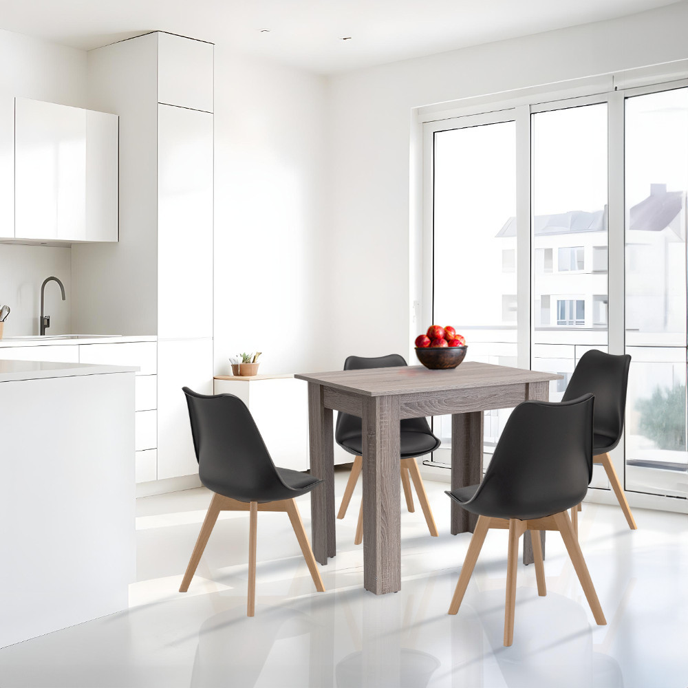 Leziter Set de masă Amina 4 1 stejar negru-York Mobalis Homvera