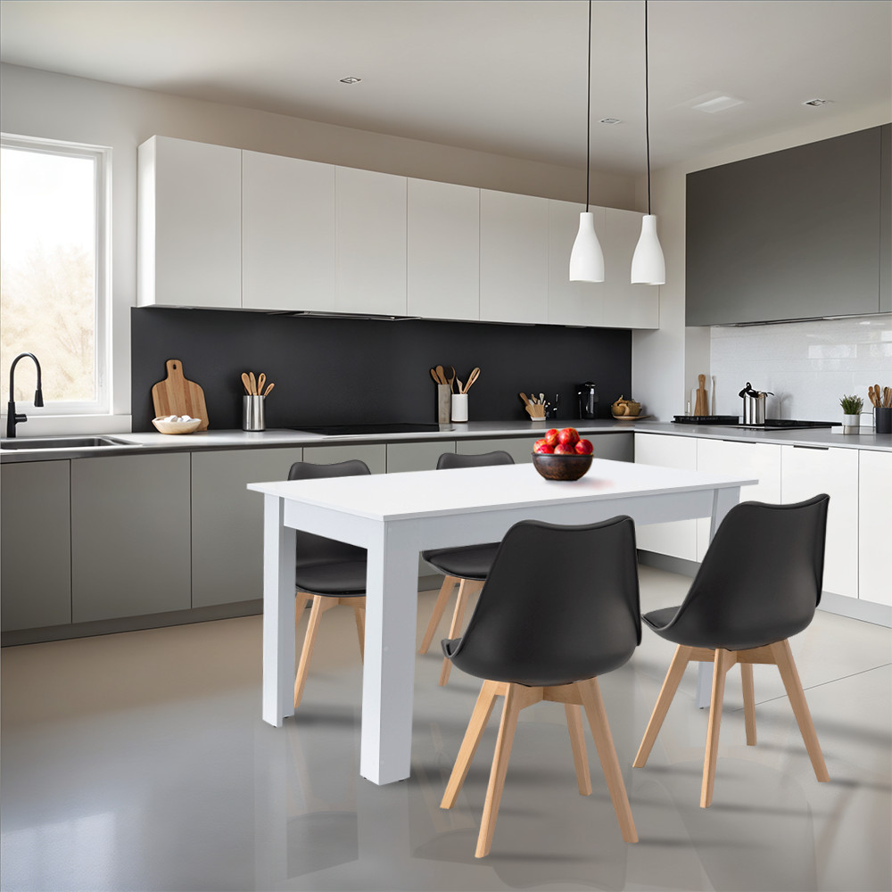 Leziter Set de masă Zara 4 1 alb-negru Mobalis Homvera