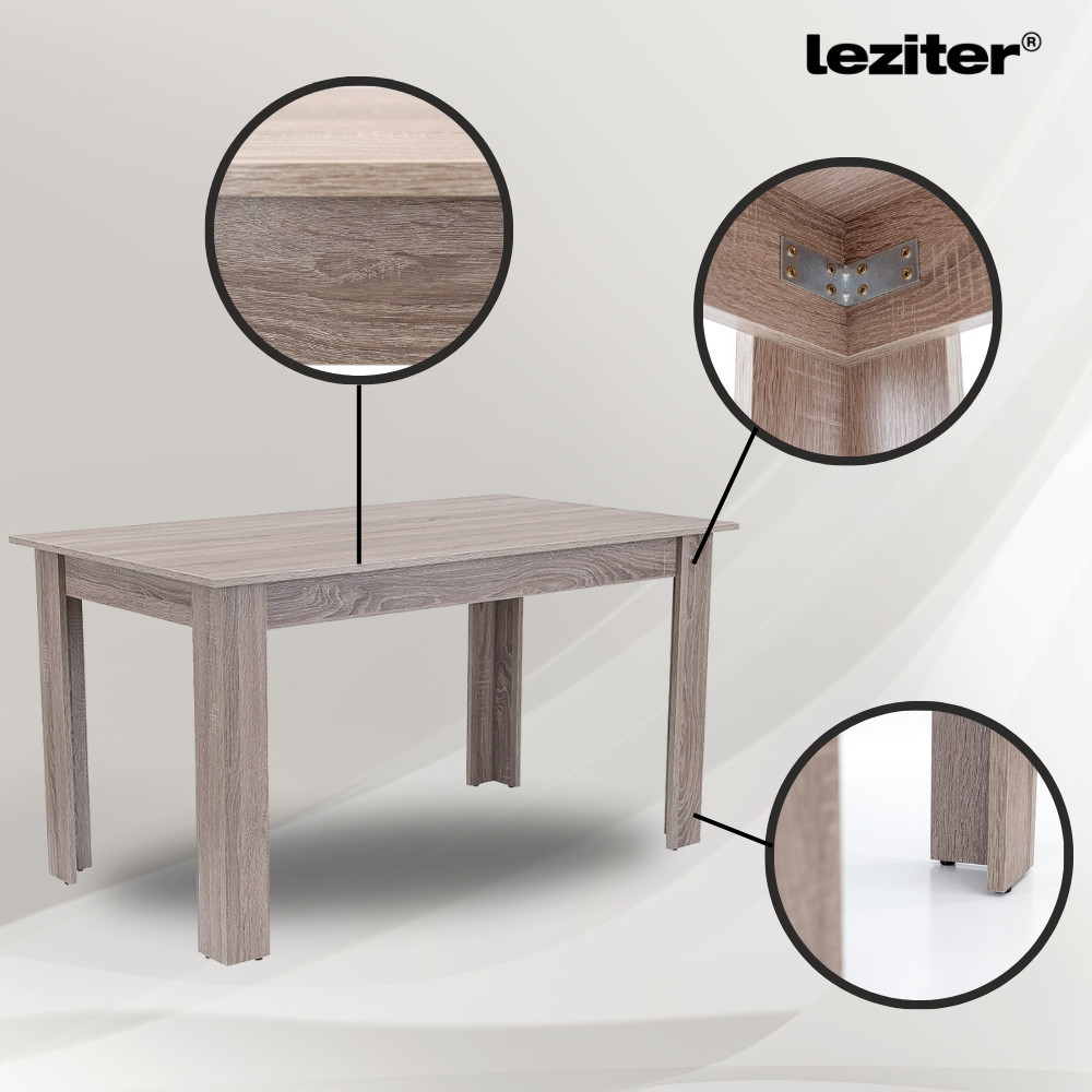 Leziter Set de masă Zara 6 1 alb-stejar York Mobalis Homvera