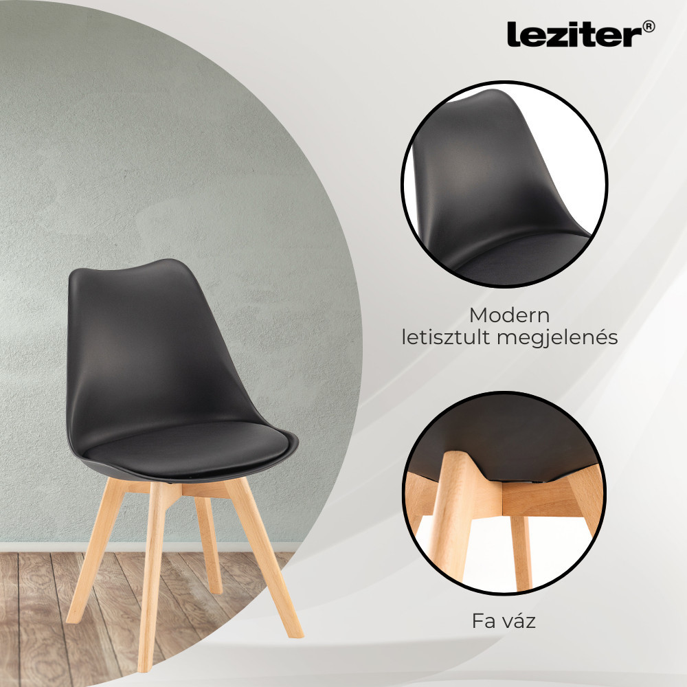 Leziter Set de masă Zara 6 1 stejar negru-York Mobalis Homvera