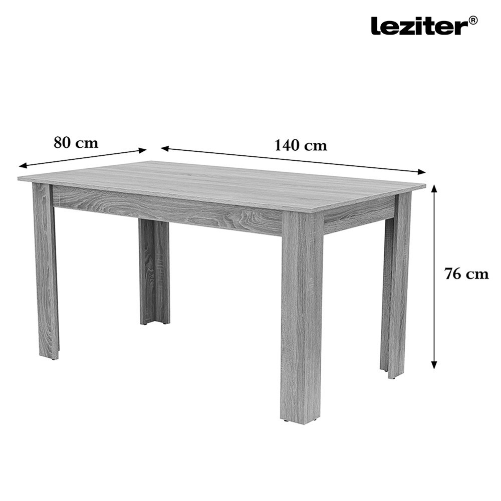 Leziter Set de masă Zara 6 1 stejar negru-York Mobalis Homvera
