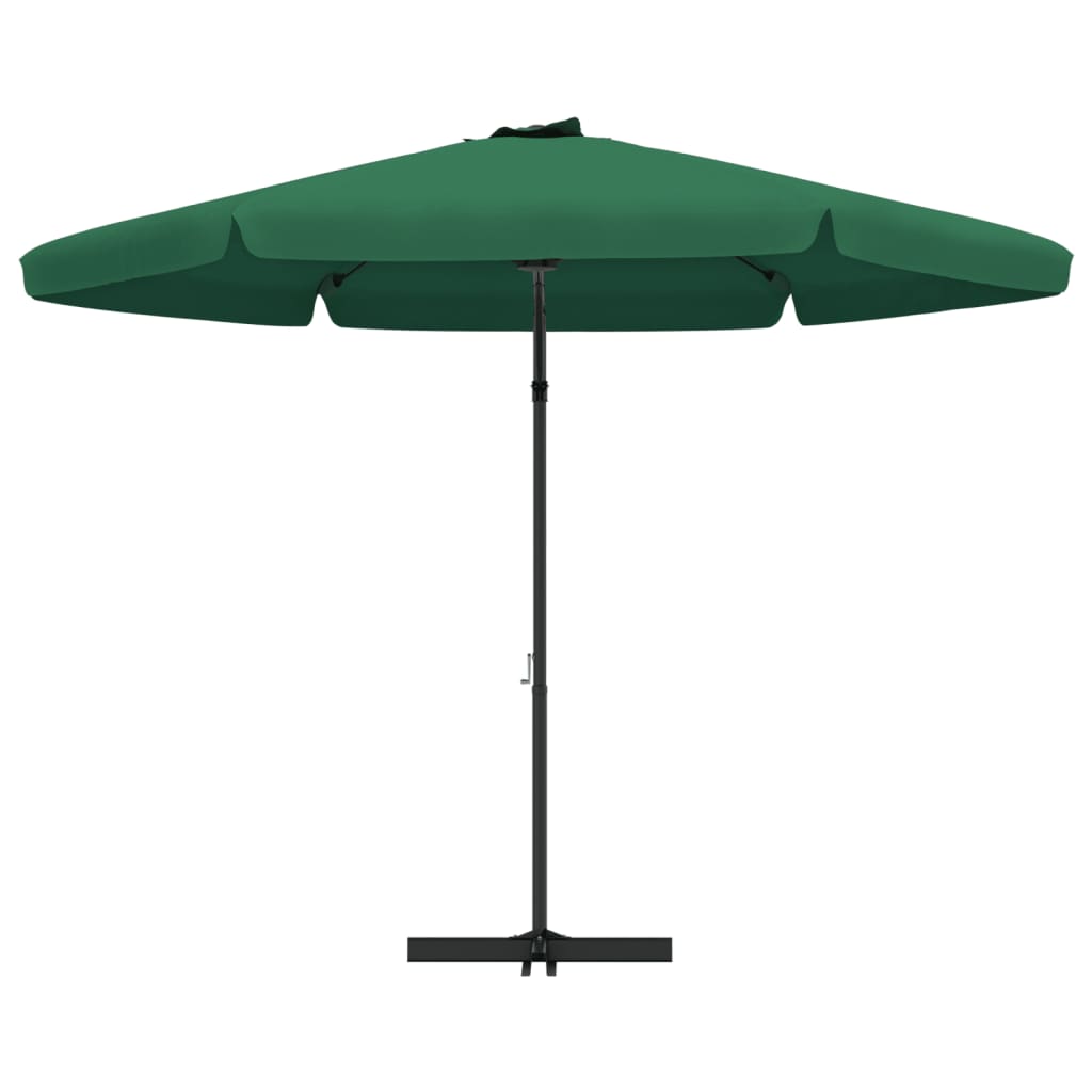 Umbrelă de soare de exterior cu stâlp din oțel, verde, 300 cm GartenMobel Dekor