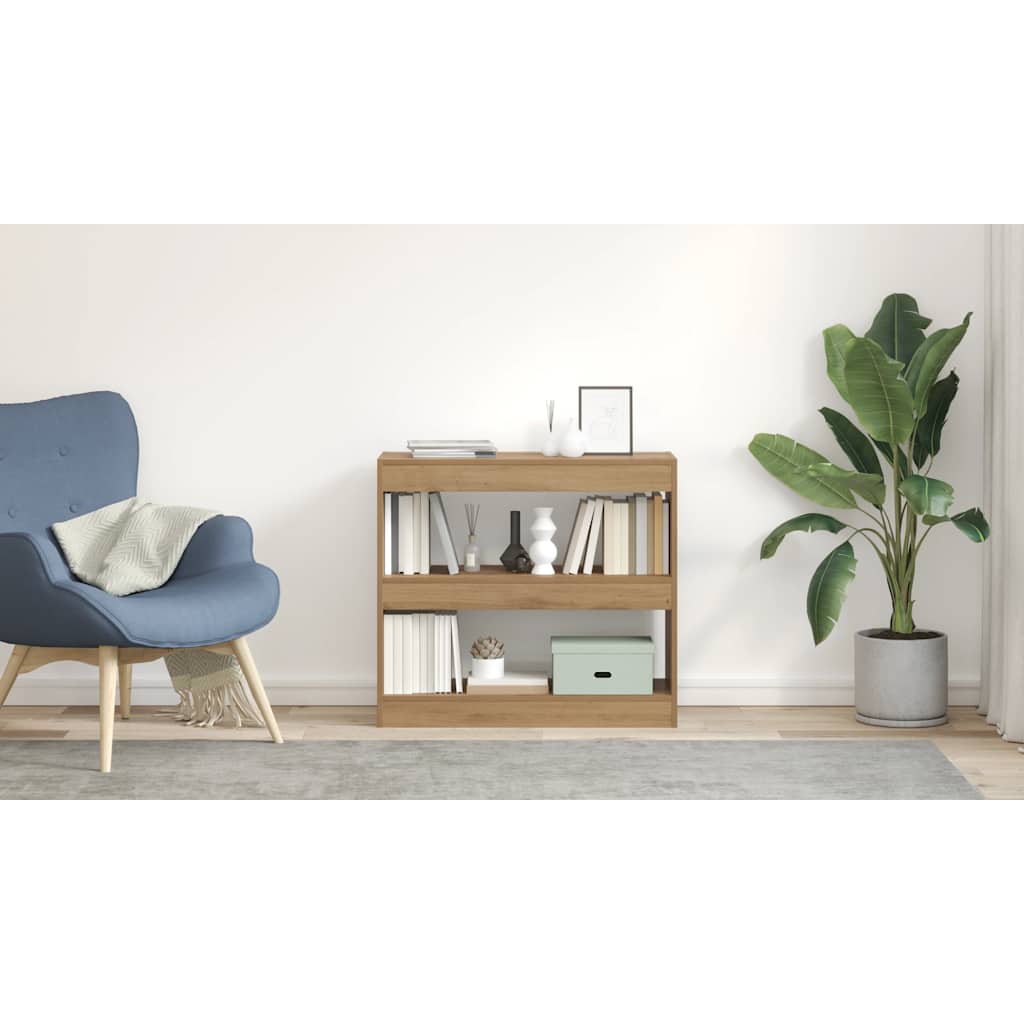 Bibliotecă/Separator de cameră, Stejar artizanal, 80x30x72 cm GartenMobel Dekor