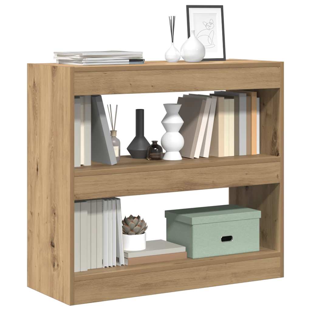Bibliotecă/Separator de cameră, Stejar artizanal, 80x30x72 cm GartenMobel Dekor
