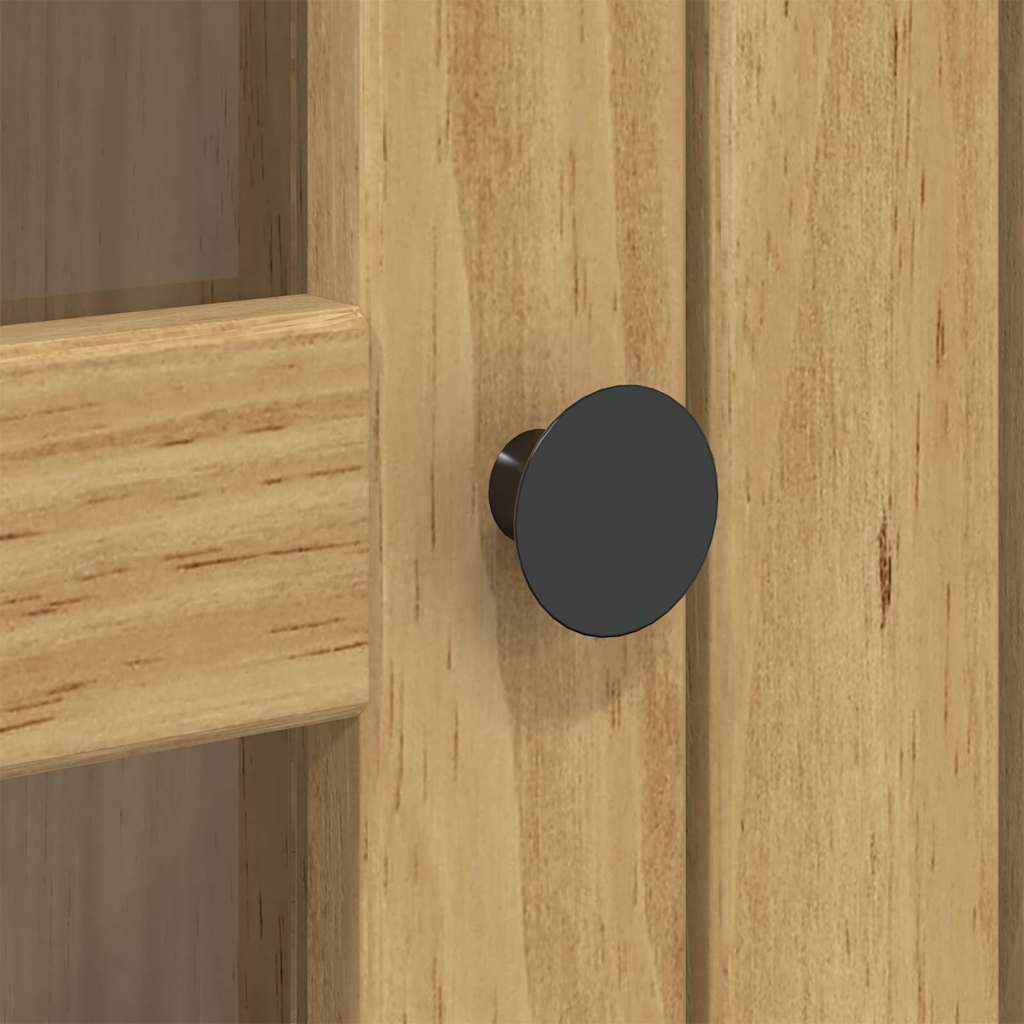 Dulap cu uși din sticlă BODO Maro miere 115,5 x 38,5 x 117,7 cm GartenMobel Dekor