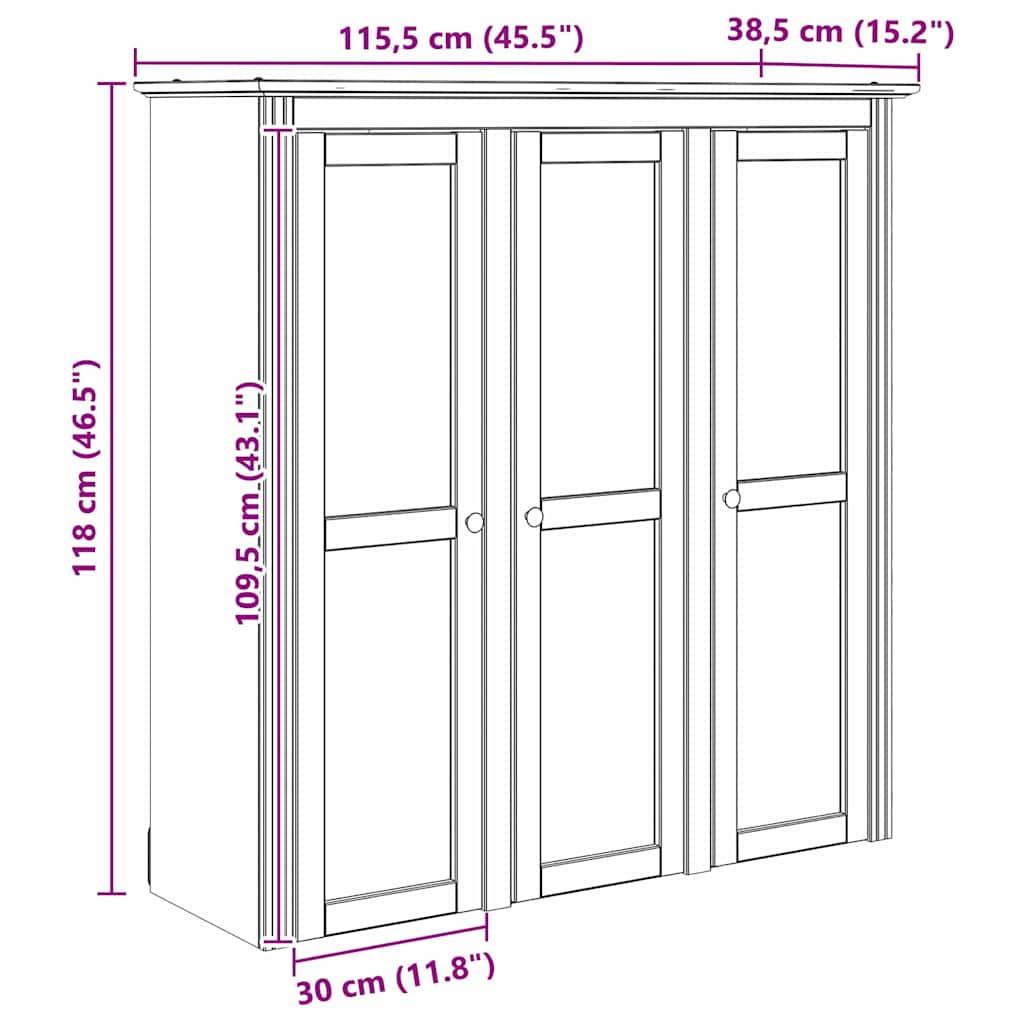 Dulap cu uși din sticlă BODO Maro miere 115,5 x 38,5 x 117,7 cm GartenMobel Dekor