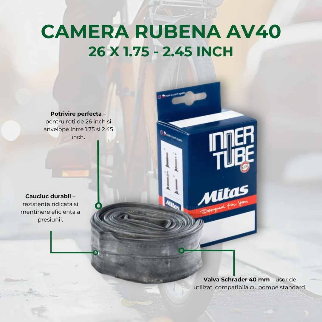 Camera Bicicleta Rubena AV40 - 26 x 1.75 - 2.45 INCH Ultimate FactoryBikes