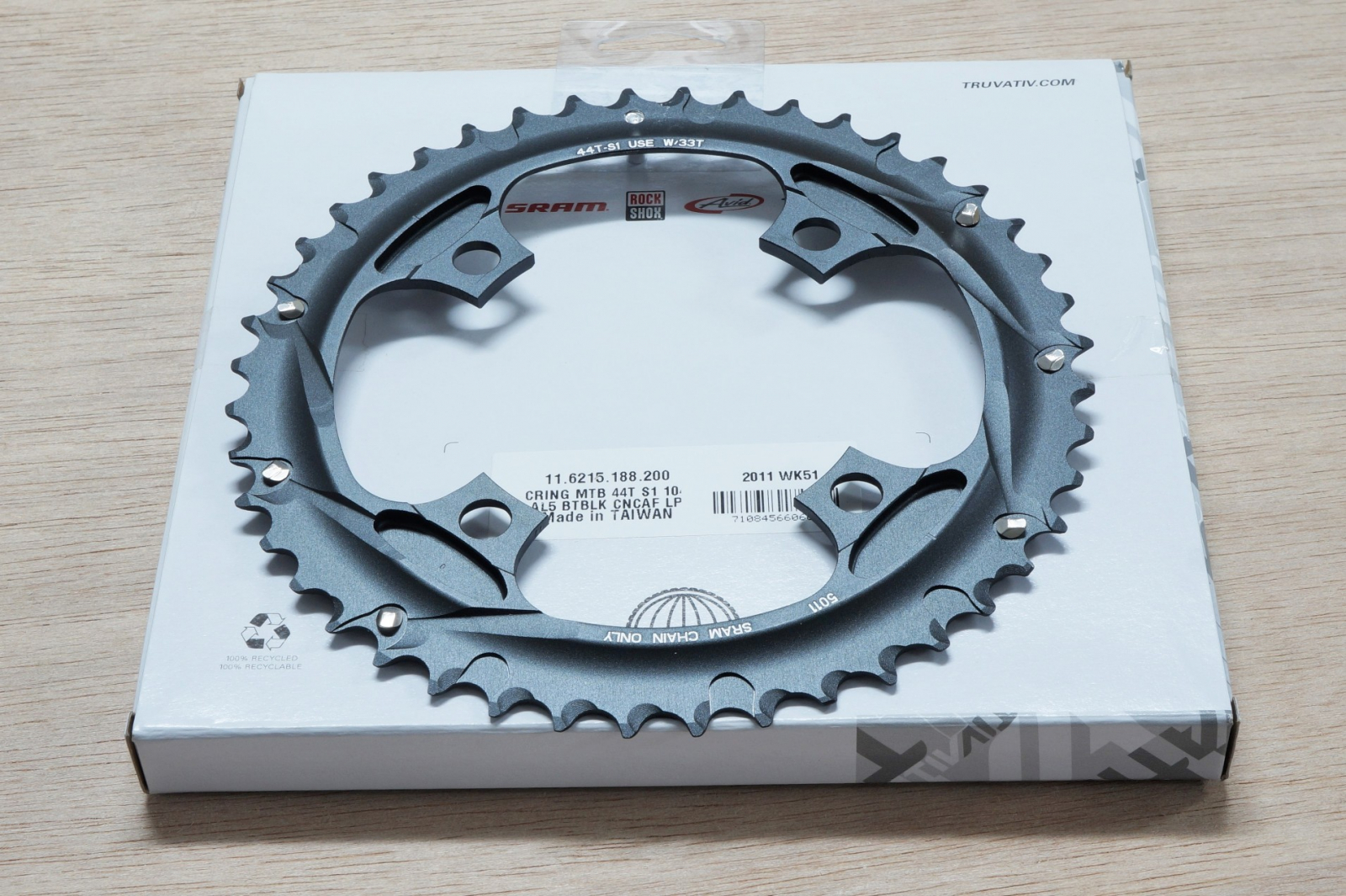 Foaie Angrenaj MTB S1 104, 44T, Negru Ultimate FactoryBikes