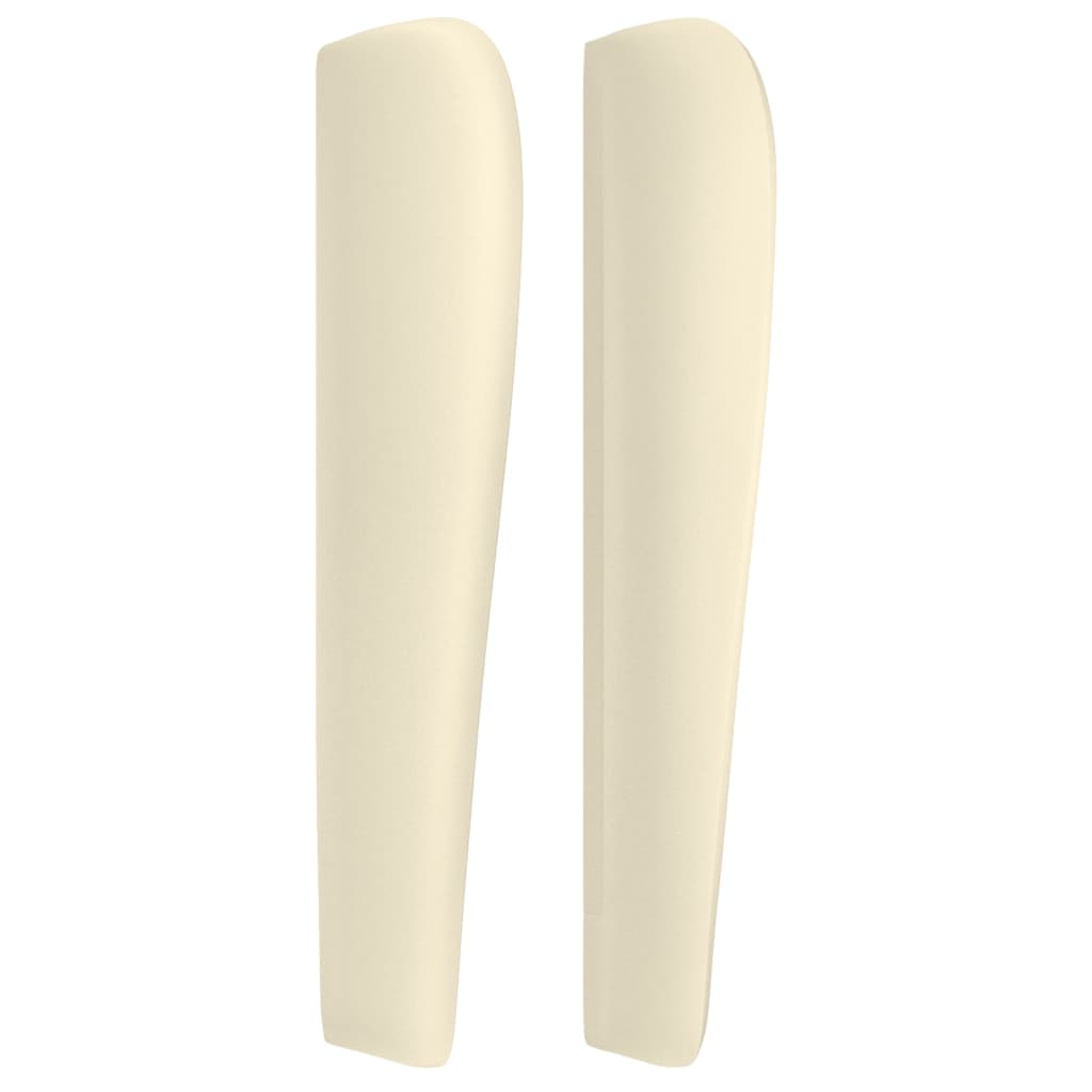 Tăblie de pat cu aripioare, crem, 203x23x118/128 cm, piele eco GartenMobel Dekor