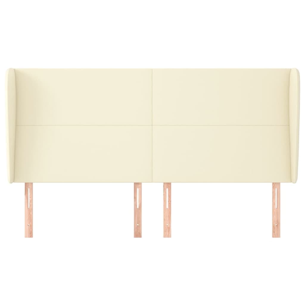 Tăblie de pat cu aripioare, crem, 203x23x118/128 cm, piele eco GartenMobel Dekor