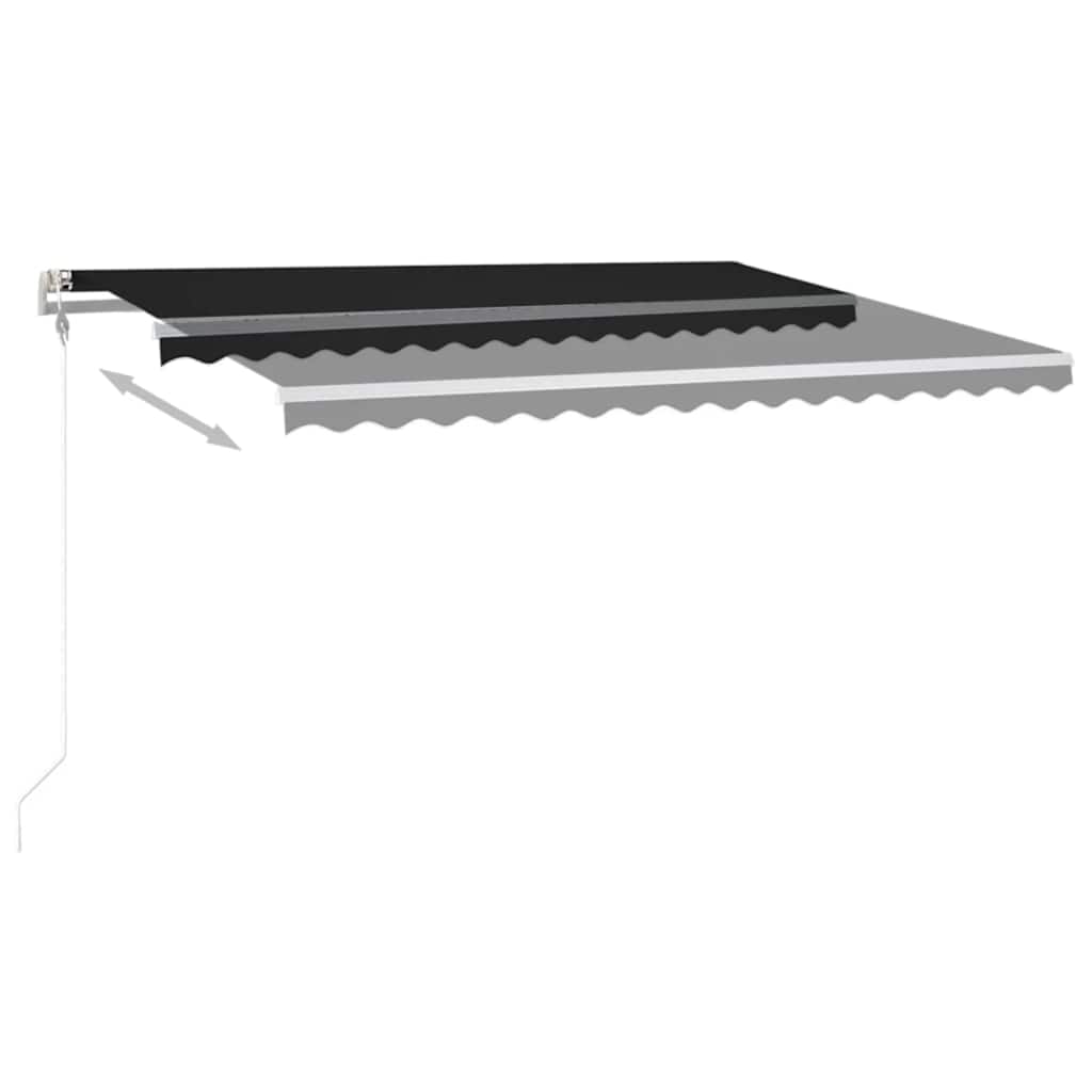 Copertină automată cu LED & senzor vânt, antracit, 450x350 cm GartenMobel Dekor