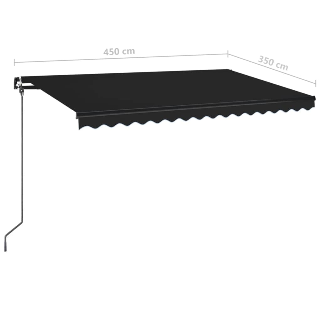 Copertină retractabilă manual, antracit, 450x350 cm GartenMobel Dekor
