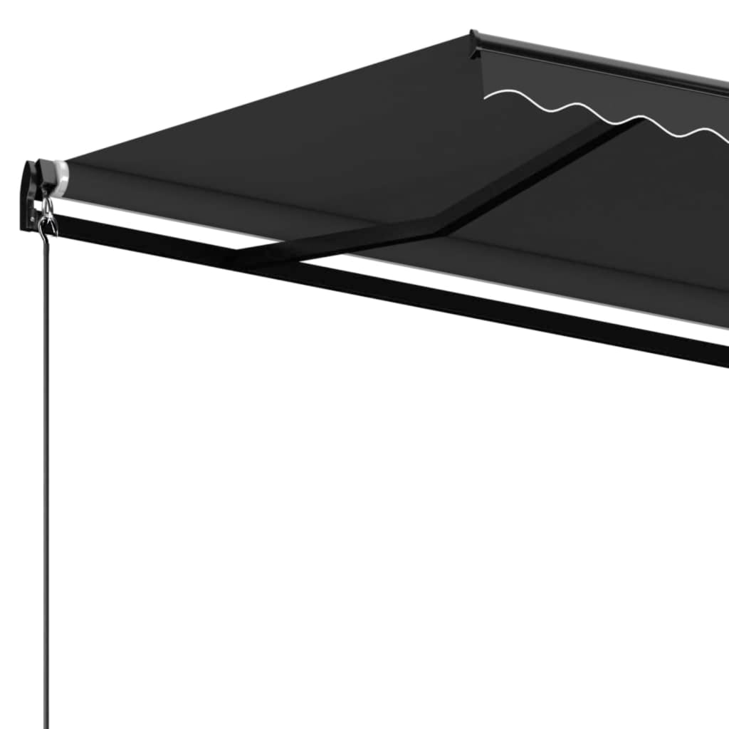 Copertină retractabilă manual, antracit, 450x350 cm GartenMobel Dekor
