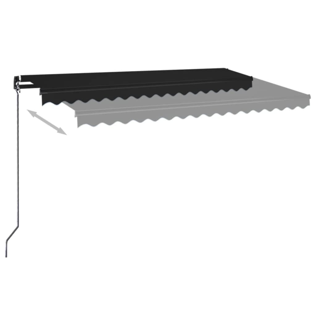 Copertină retractabilă manual, antracit, 450x350 cm GartenMobel Dekor
