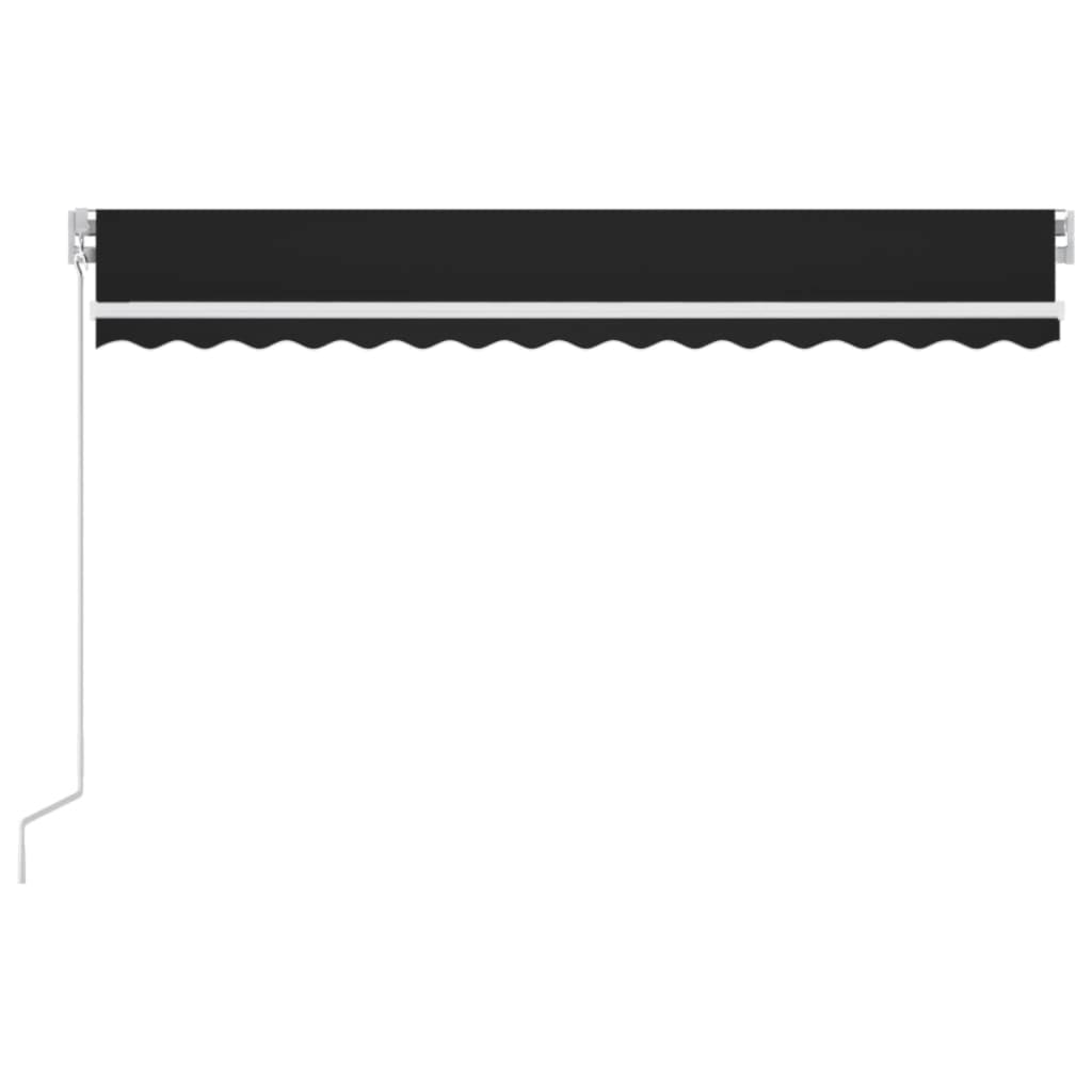 Copertină retractabilă manual cu LED, antracit, 450x350 cm GartenMobel Dekor