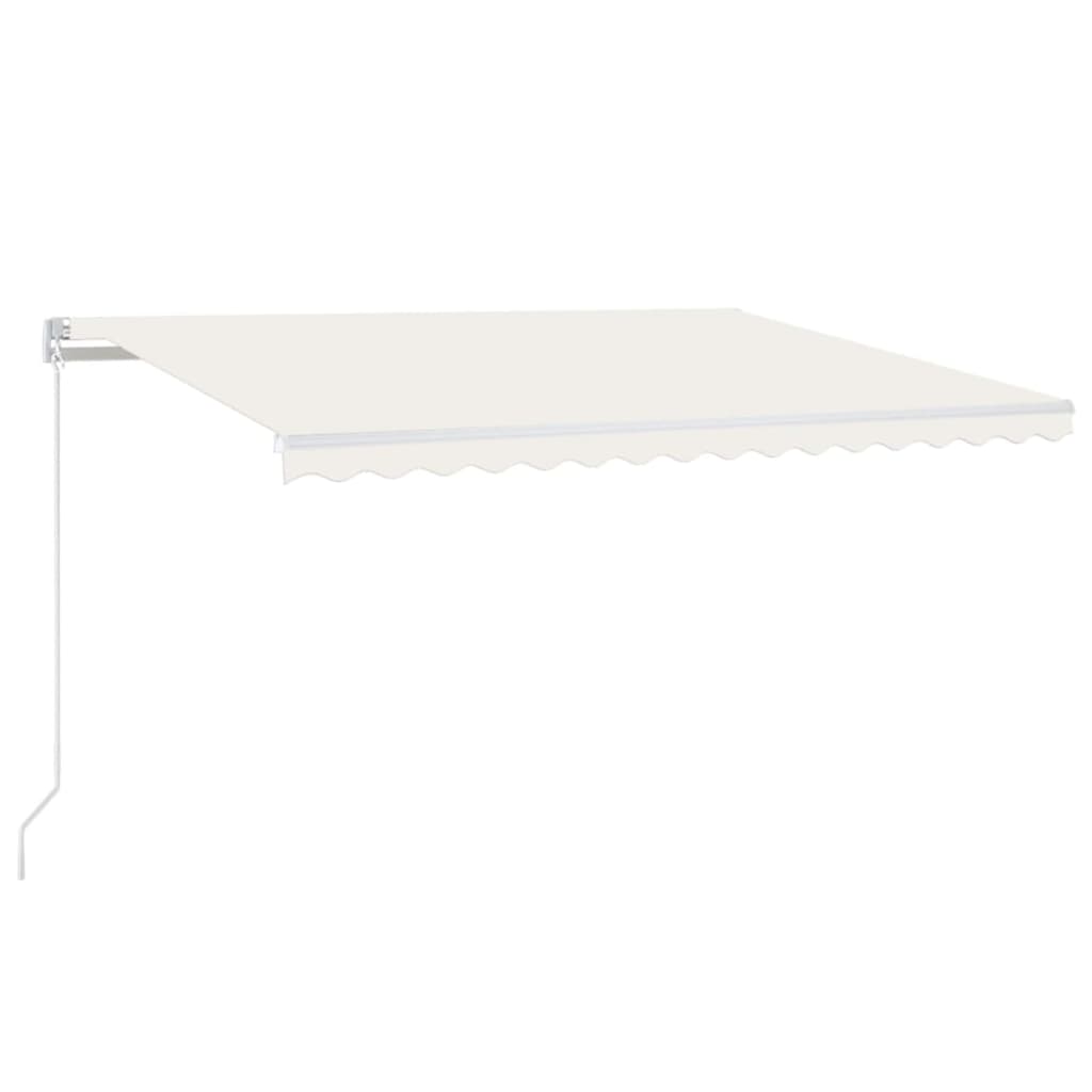 Copertină retractabilă manual cu LED, crem, 450x300 cm GartenMobel Dekor