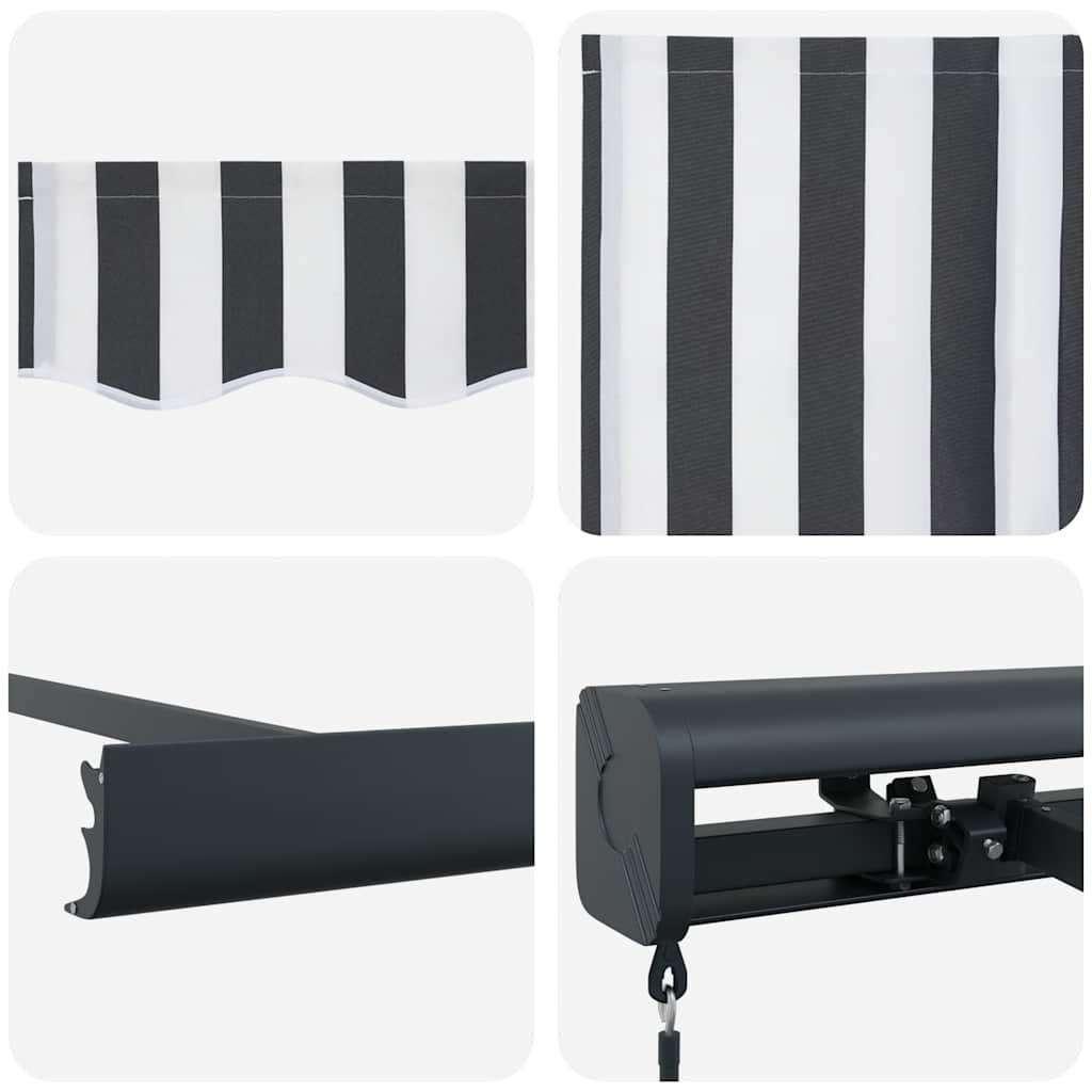 Copertină retractabilă antracit/alb, 4,5x3 m, textil/aluminiu GartenMobel Dekor