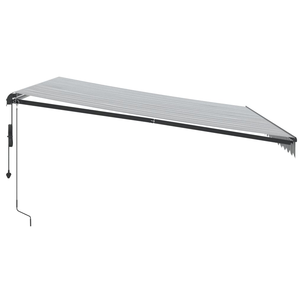 Copertină retractabilă automat LED-uri antracit/alb 450x350 cm GartenMobel Dekor