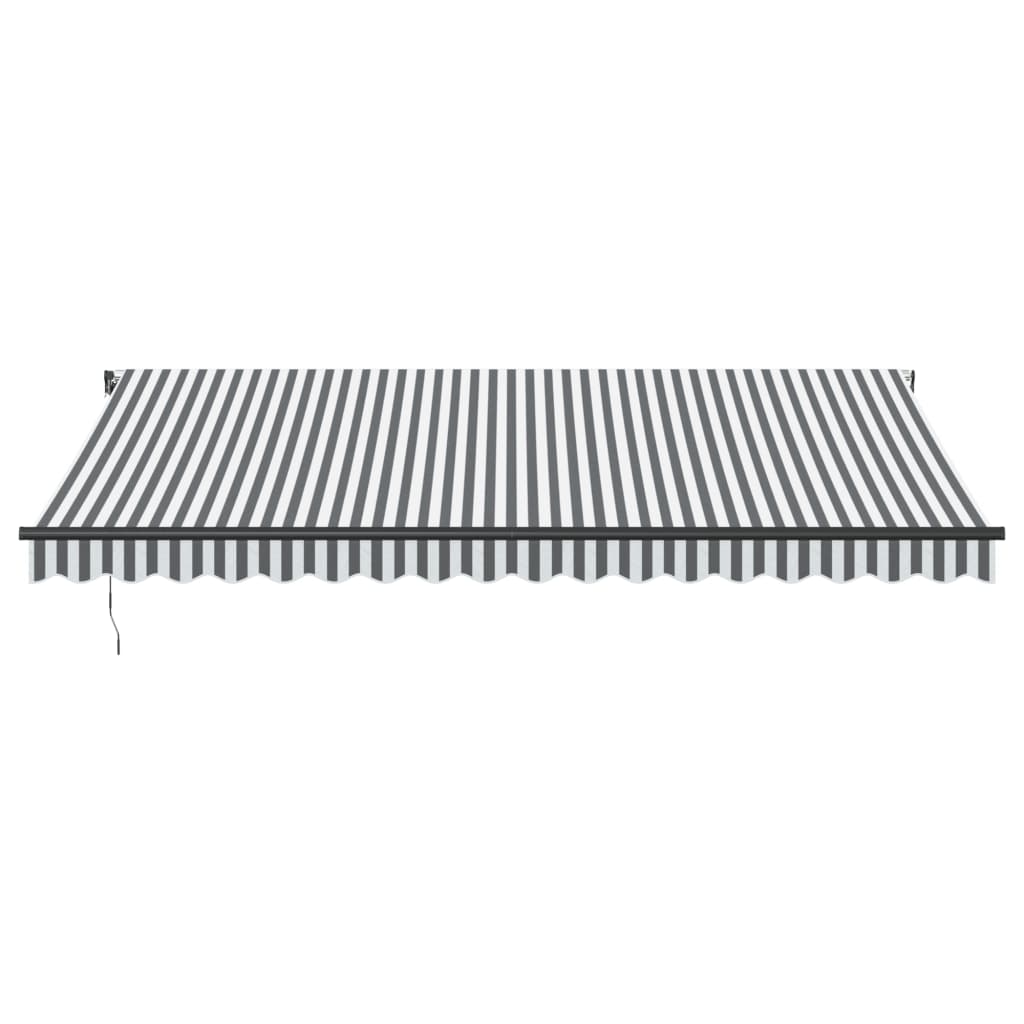 Copertină retractabilă automat LED-uri antracit/alb 450x350 cm GartenMobel Dekor