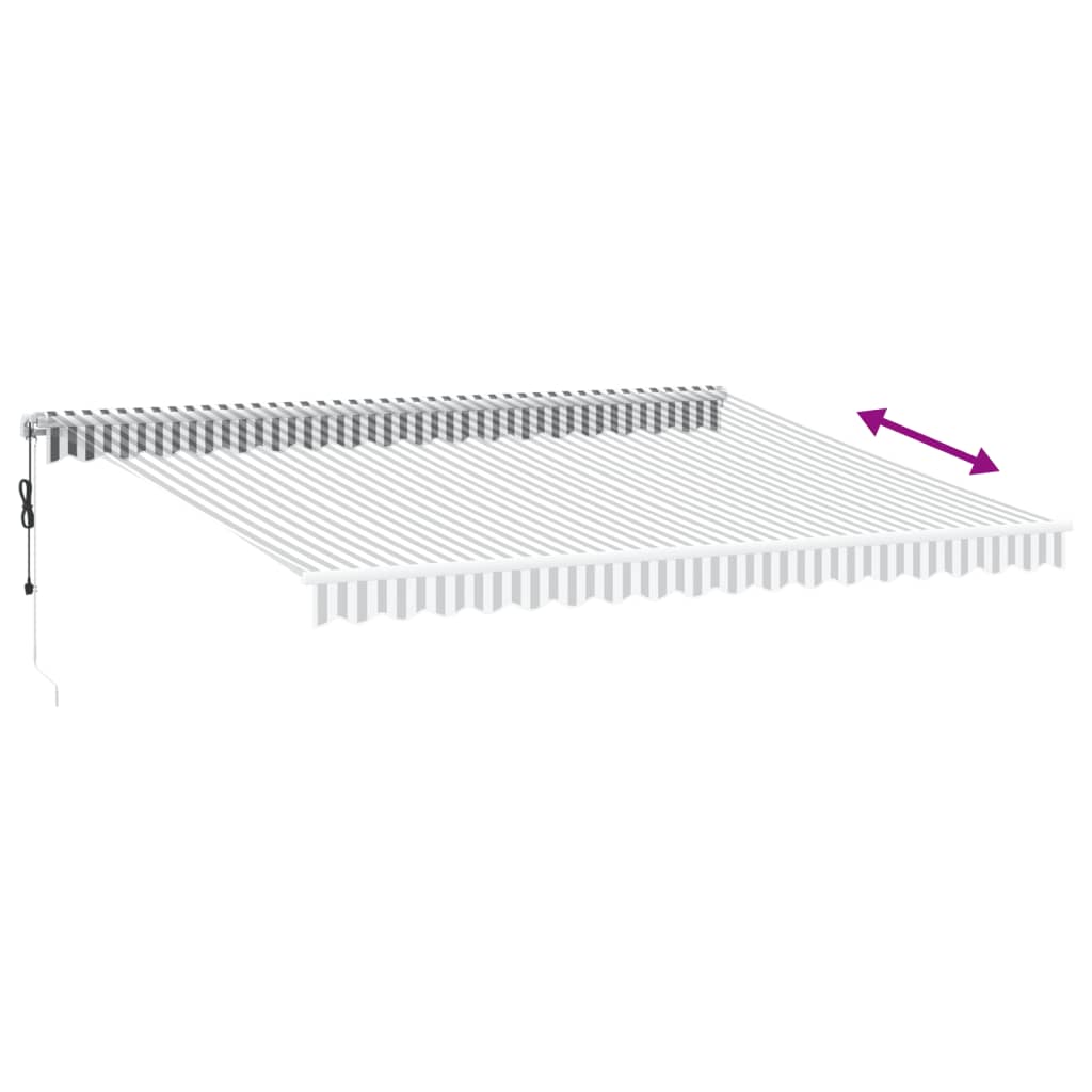 Copertină retractabilă automat cu LED, antracit/alb, 450x350 cm GartenMobel Dekor
