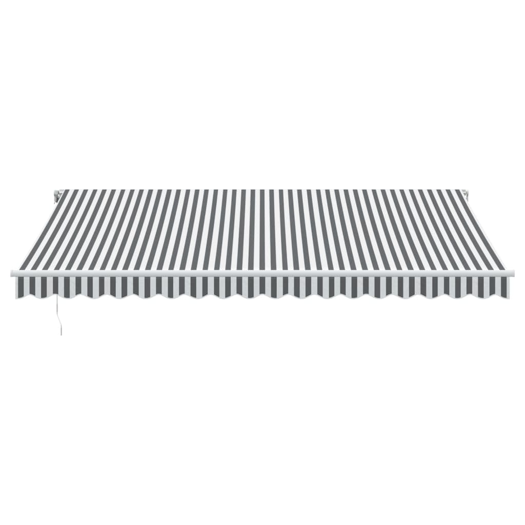 Copertină retractabilă automat cu LED, antracit/alb, 450x350 cm GartenMobel Dekor